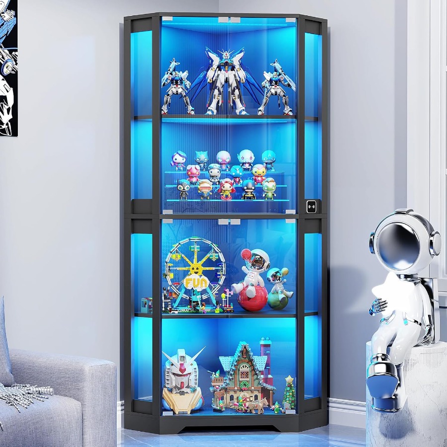 Lighted Corner Display Cabinet - đánh giá và giá Glass Cabinet Display