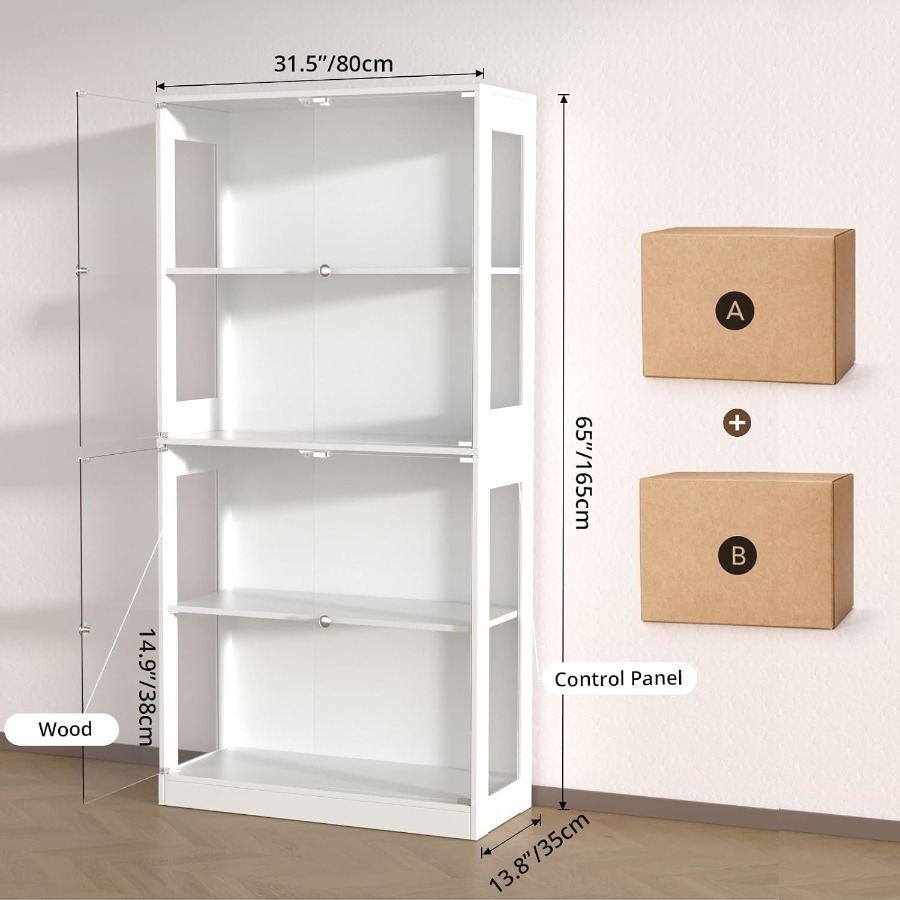 65'' Display Cabinet with Glas - đánh giá và giá Glass Cabinet Display