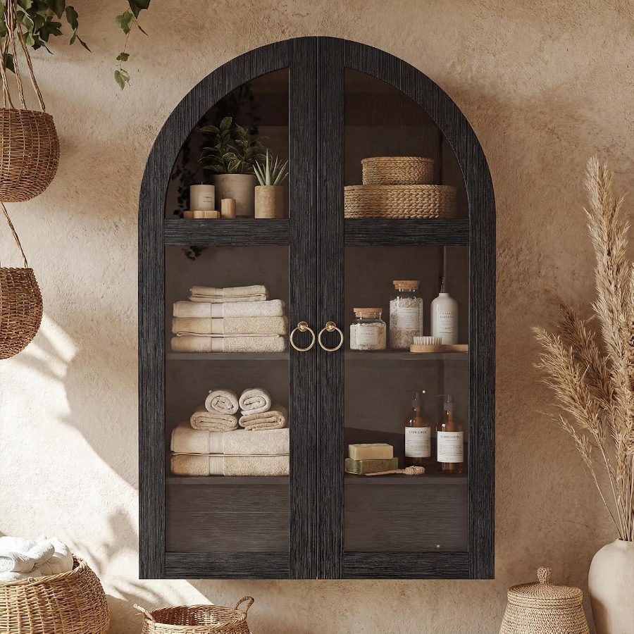 Arched Wall Cabinet with Tempe - đánh giá và giá Glass Cabinet Display