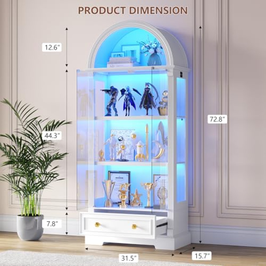 Arched display cabinet for liv - đánh giá và giá Glass Cabinet Display