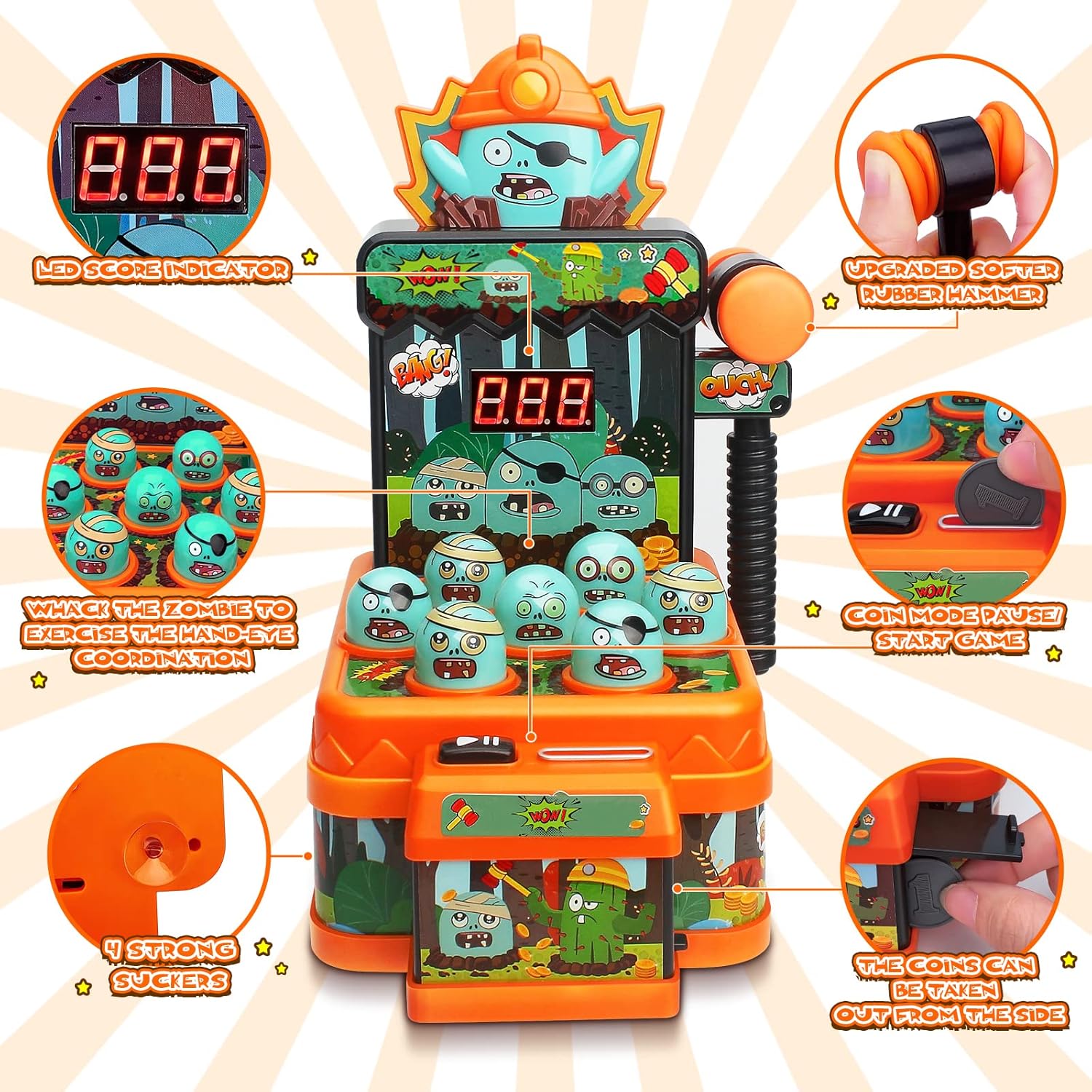 Zombies Whack Game Toys for Ki - đánh giá và giá Skee Ball Arcade