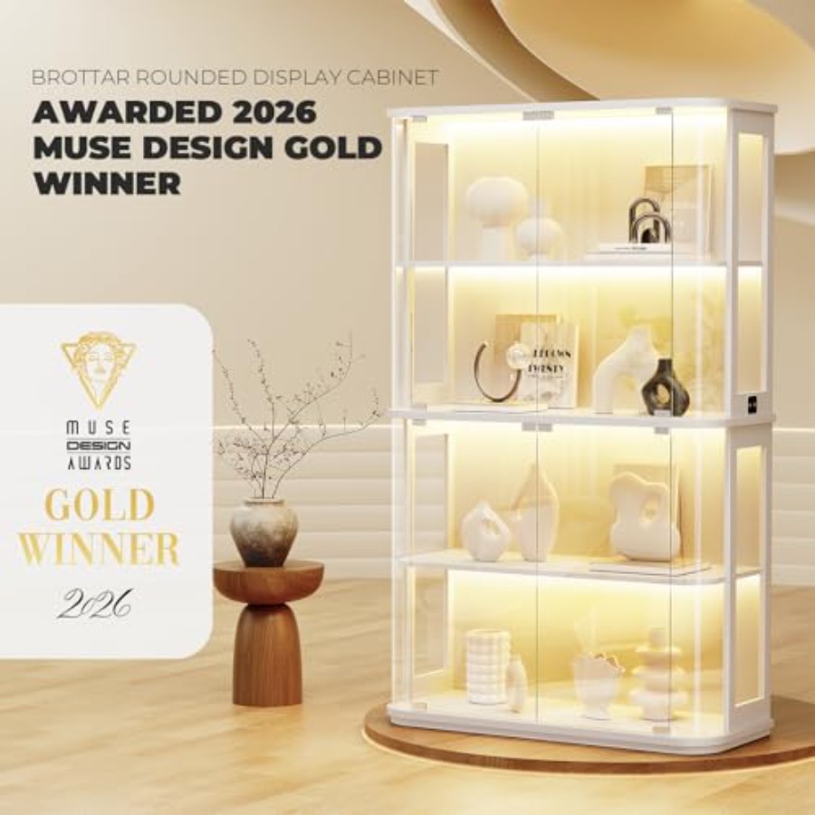 Rounded display cabinet for re - đánh giá và giá Glass Cabinet Display