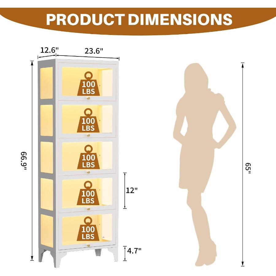 Glass Display Cabinet with LED - đánh giá và giá Glass Cabinet Display