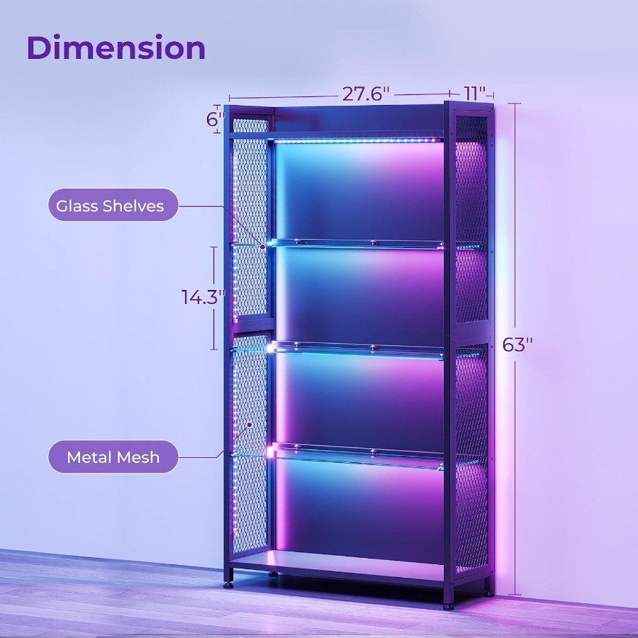 Display Case with Glass Shelve - đánh giá và giá Glass Cabinet Display