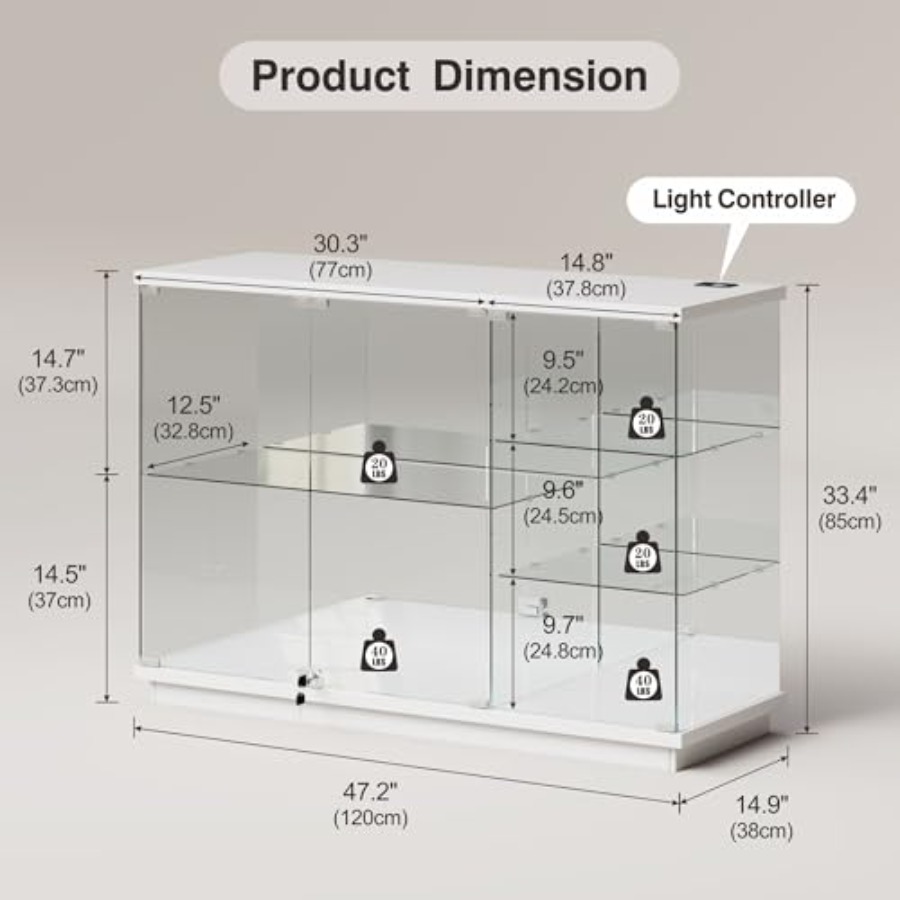 RGB Glass Display Cabinet with - đánh giá và giá Glass Cabinet Display