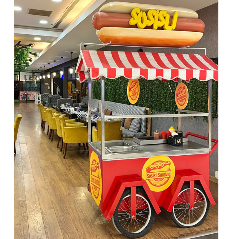 Hot Sale Custom Metal 4-Wheel  - đánh giá và giá Hot Dog Vending Cart