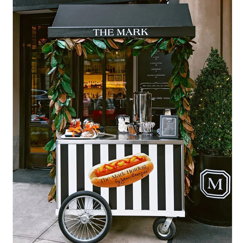 Hot Sale Custom Metal 4-Wheel  - đánh giá và giá Hot Dog Vending Cart