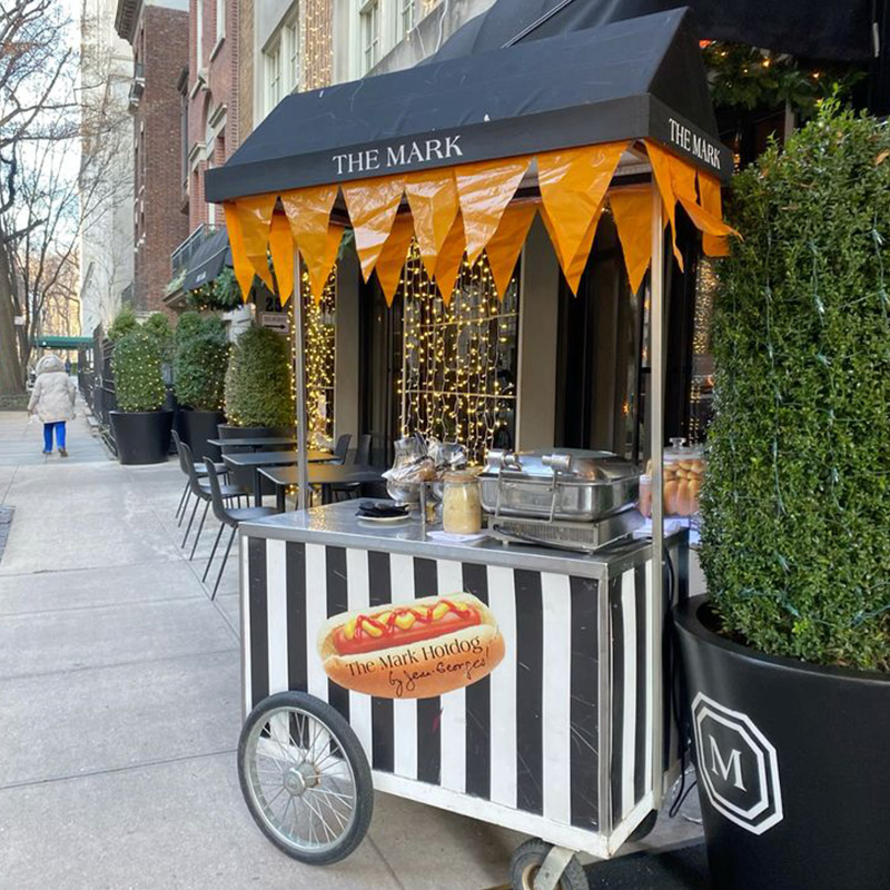 Hot Sale Custom Metal 4-Wheel  - đánh giá và giá Hot Dog Vending Cart